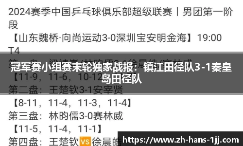 冠军赛小组赛末轮独家战报：镇江田径队3-1秦皇岛田径队